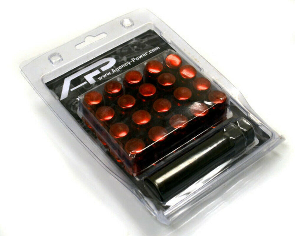 Red Tuner Lugs 12x1.50 Closed End Lug Nuts Agency Power