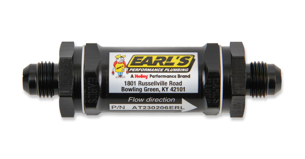 Earls Plumbing AT230204ERL Aluminum In-Line Fuel Filter