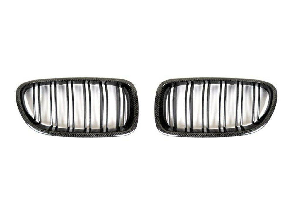 AutoTecknic BM-0067-DS-CF Carbon Fiber Front Grilles Dual Slats F10 5-Series