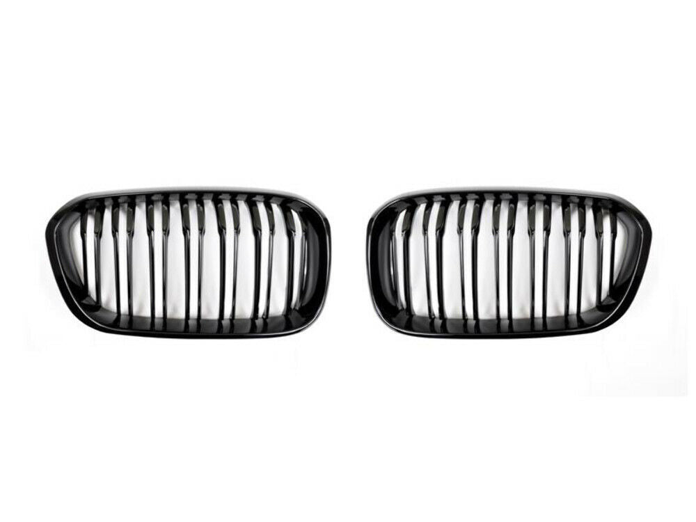 AutoTecknic BM-0170-DS-GB-LCI Black Dual-Slats Front Grilles F20 1-Series LCI