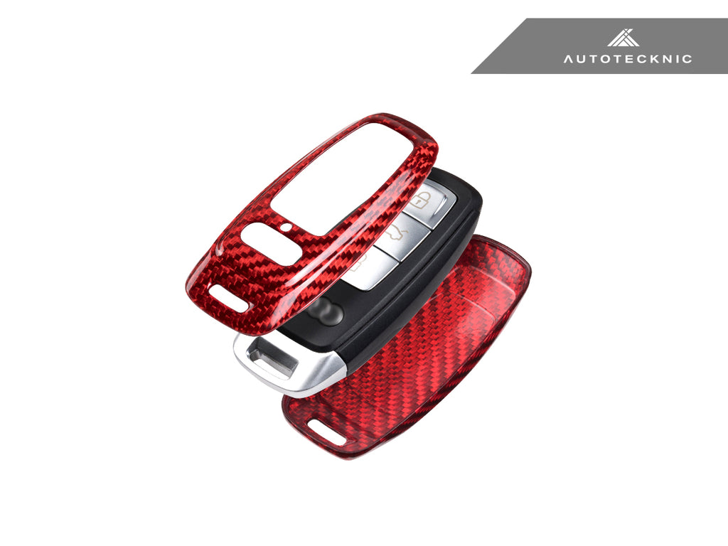 AutoTecknic AU-0007-RC Red Dry Carbon Remote Key Case For Audi 2019-23