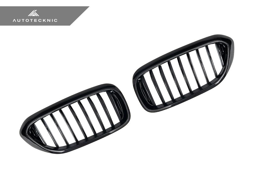 AutoTecknic BM-0250-CF Carbon Fiber Front Grille Set Fits 17-20 BMW 5-Series G30