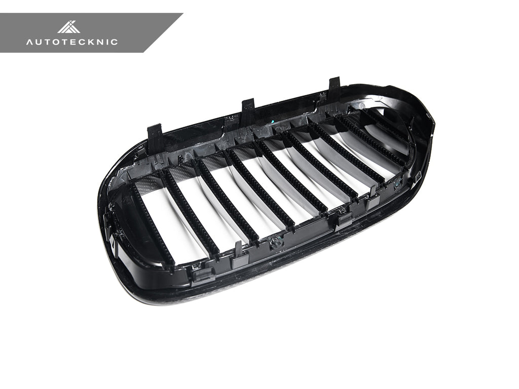 AutoTecknic BM-0250-CF Carbon Fiber Front Grille Set Fits 17-20 BMW 5-Series G30