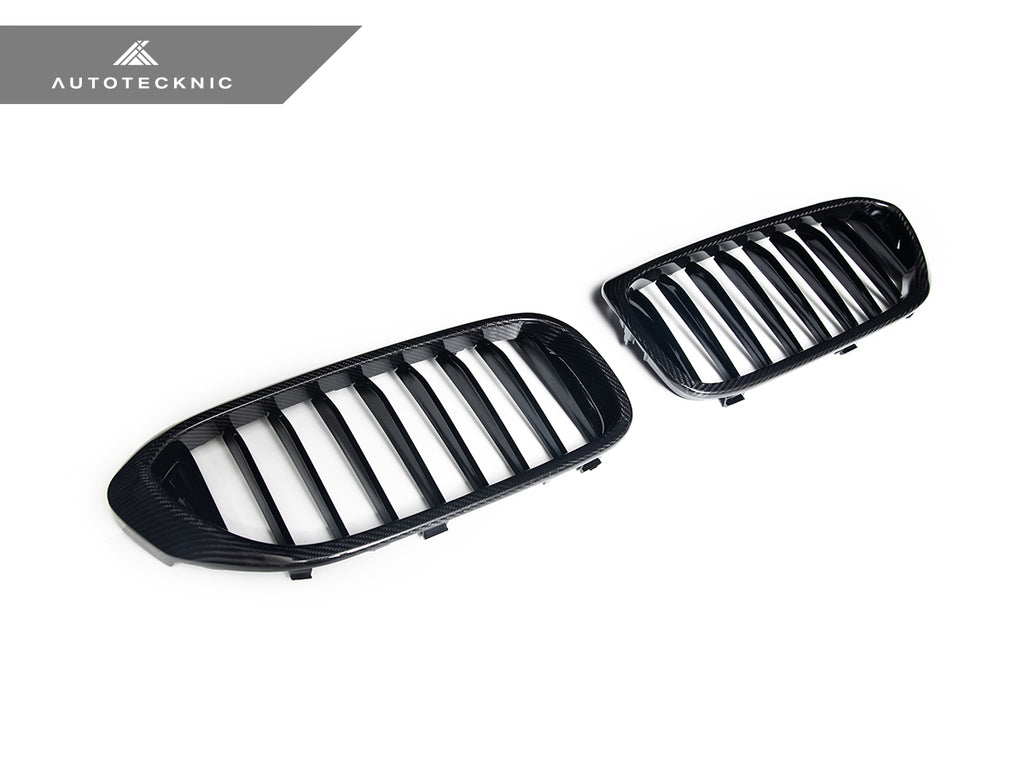 AutoTecknic BM-0250-CF Carbon Fiber Front Grille Set Fits 17-20 BMW 5-Series G30