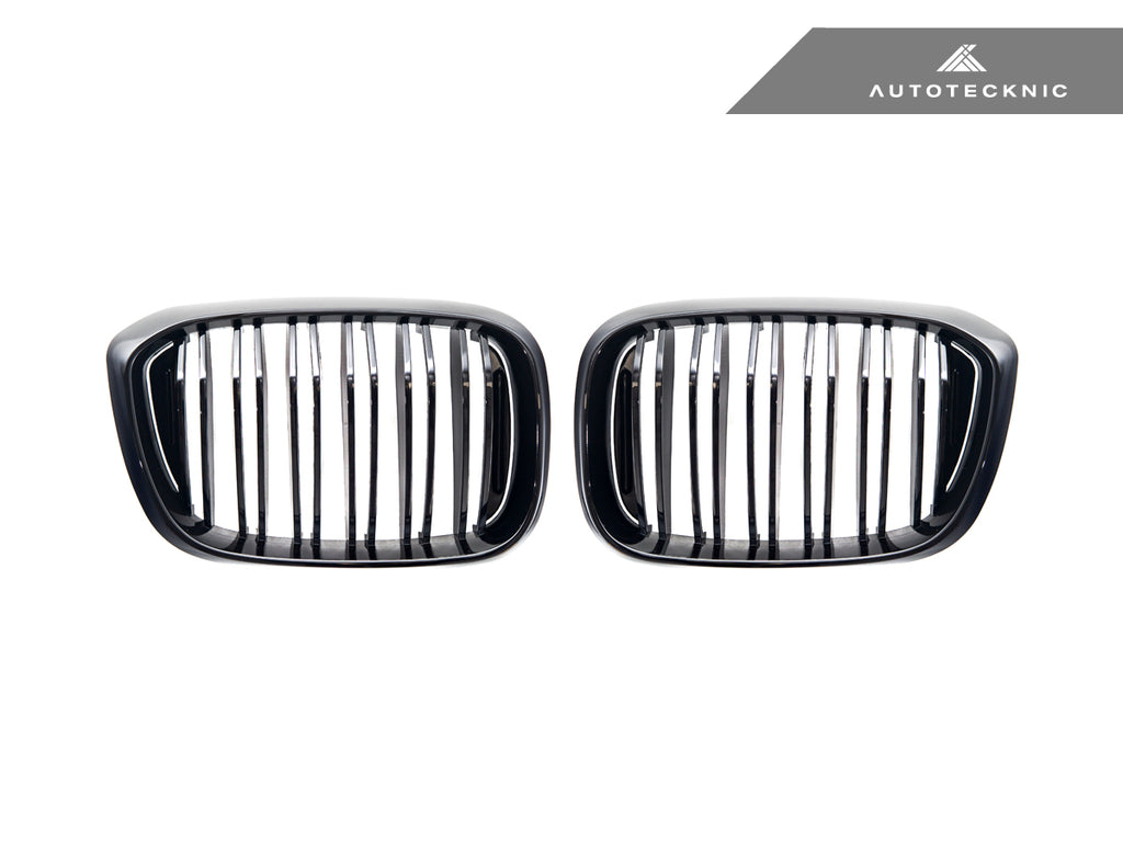 AutoTecknic BM-0256-DS-GB Dual-Slat Glazing Black Front Grilles G01 X3