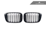 AutoTecknic BM-0256-DS-GB Dual-Slat Glazing Black Front Grilles G01 X3