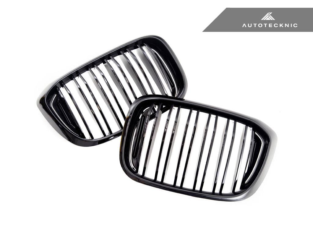 AutoTecknic BM-0256-DS-GB Dual-Slat Glazing Black Front Grilles G01 X3