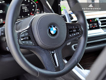 Load image into Gallery viewer, AutoTecknic BM-0282-LCI-H-S-NTJ Carbon Alcantara Steering Wheel Trim G01 X3