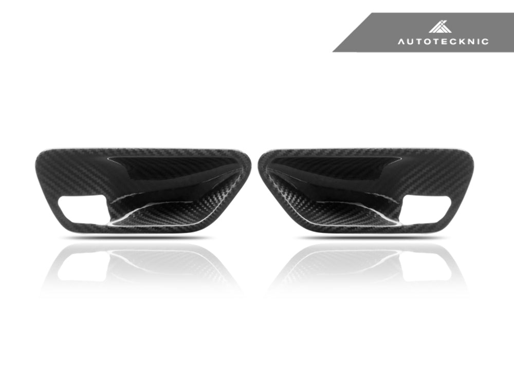 Autotecknic Gloss Dry Carbon Fiber Interior Door Handle Covers For BMW F-Chassis