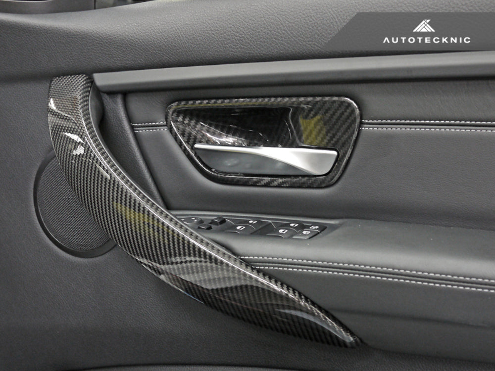 Autotecknic Gloss Dry Carbon Fiber Interior Door Handle Covers For BMW F-Chassis