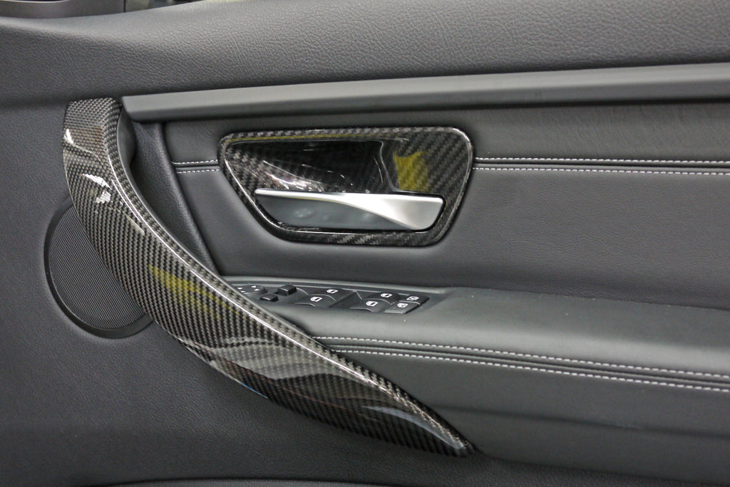 Autotecknic Gloss Dry Carbon Fiber Interior Door Handle Covers For BMW F-Chassis