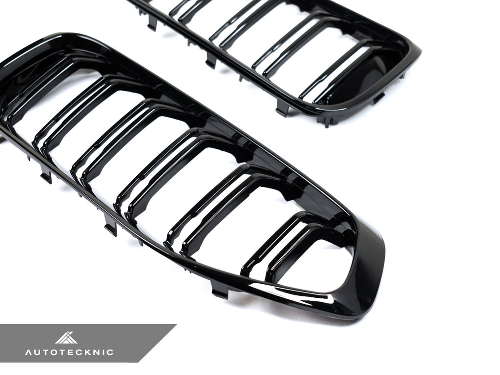 AutoTecknic BM-0611-DS-GB Painted Glazing Black Dual-Slat Front Grilles G29 Z4