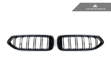 AutoTecknic BM-0611-DS-GB Painted Glazing Black Dual-Slat Front Grilles G29 Z4