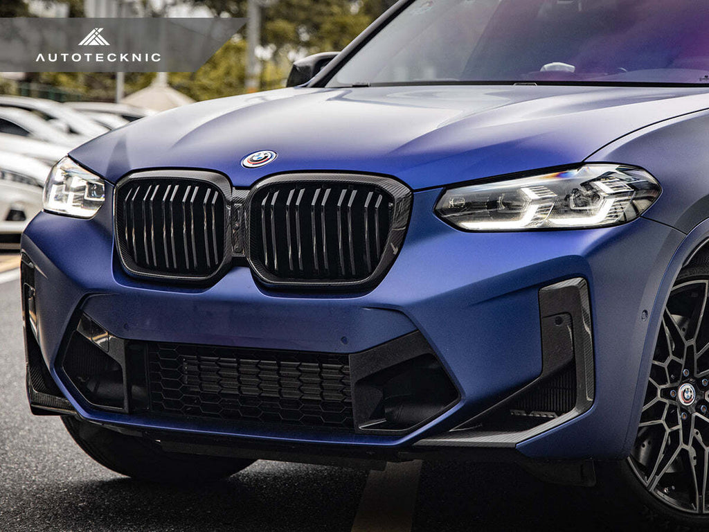AutoTecknic Dry Carbon Fiber Dual Slats Front Grille Set F97 X3M LCI F98 X4M LCI