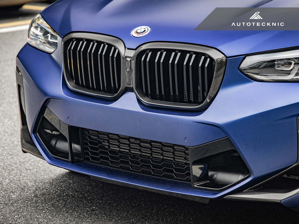 AutoTecknic Dry Carbon Fiber Dual Slats Front Grille Set F97 X3M LCI F98 X4M LCI