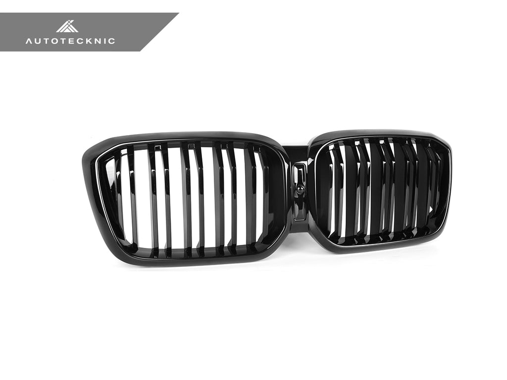 AutoTecknic BM-0621-DS-GB Painted Dual-Slat Glazing Black Front Grille G01 X3