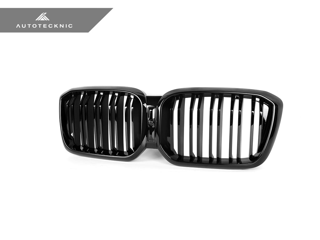 AutoTecknic BM-0621-DS-GB Painted Dual-Slat Glazing Black Front Grille G01 X3