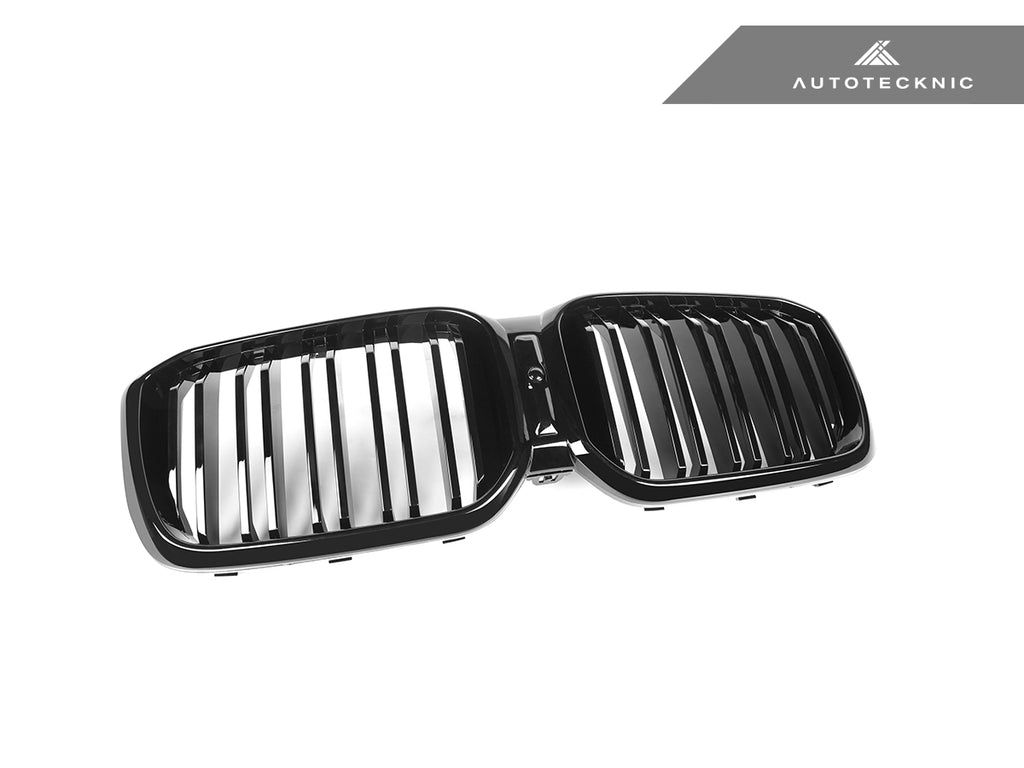 AutoTecknic BM-0621-DS-GB Painted Dual-Slat Glazing Black Front Grille G01 X3