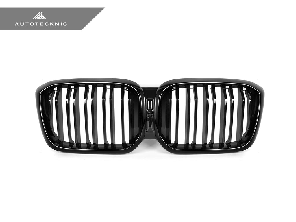 AutoTecknic BM-0621-DS-GB Painted Dual-Slat Glazing Black Front Grille G01 X3