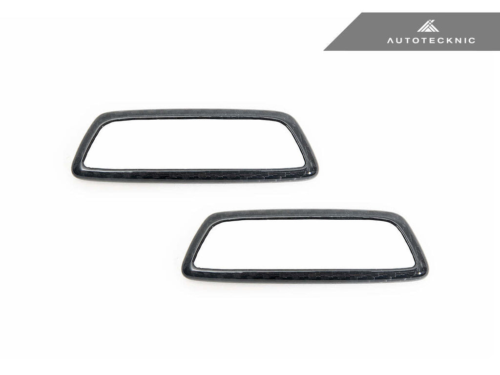 AutoTecknic Dry Carbon Front Seat Illuminated Emblem Surround Set For BMW M