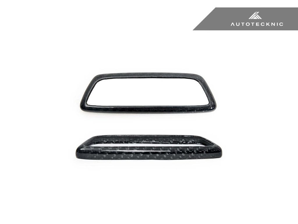 AutoTecknic Dry Carbon Front Seat Illuminated Emblem Surround Set For BMW M