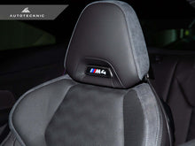 Load image into Gallery viewer, AutoTecknic Dry Carbon Front Seat Illuminated Emblem Surround Set For BMW M