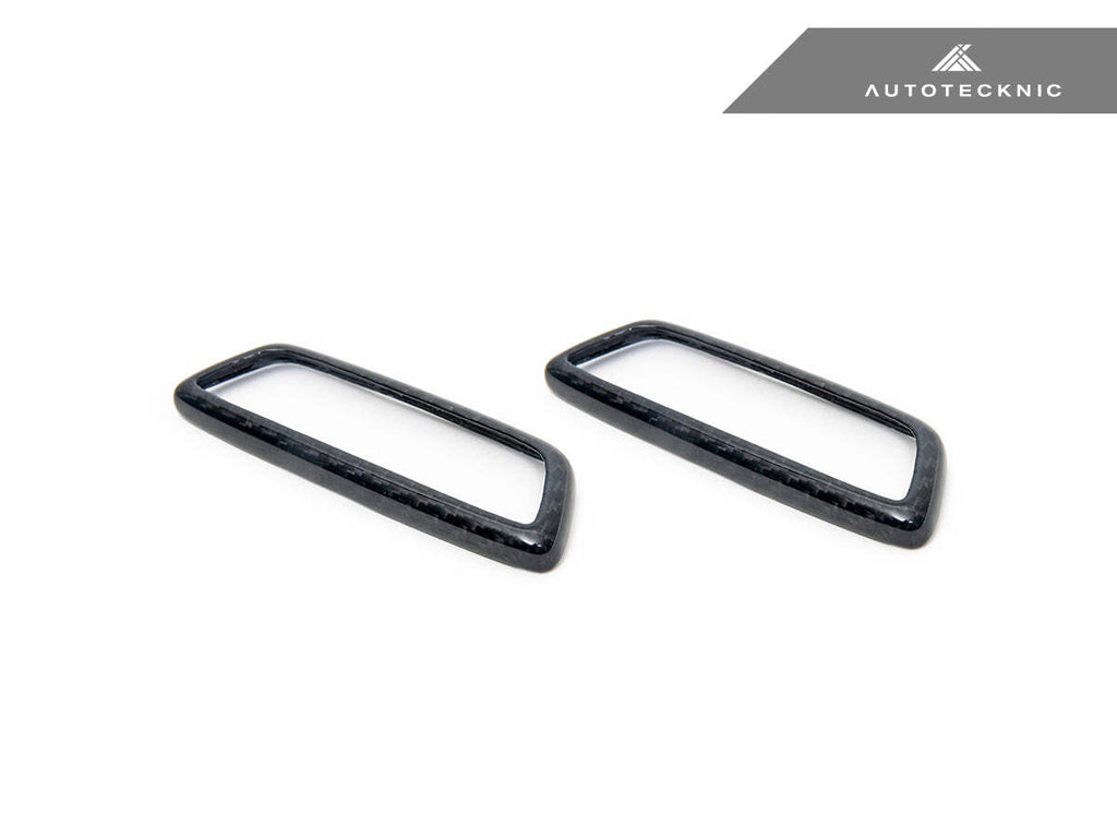 AutoTecknic Dry Carbon Front Seat Illuminated Emblem Surround Set For BMW M