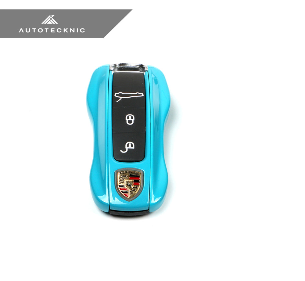 AutoTecknic PR-0009-MMB Painted Key Remote Trim For Porsche 17-23 Miami Blue