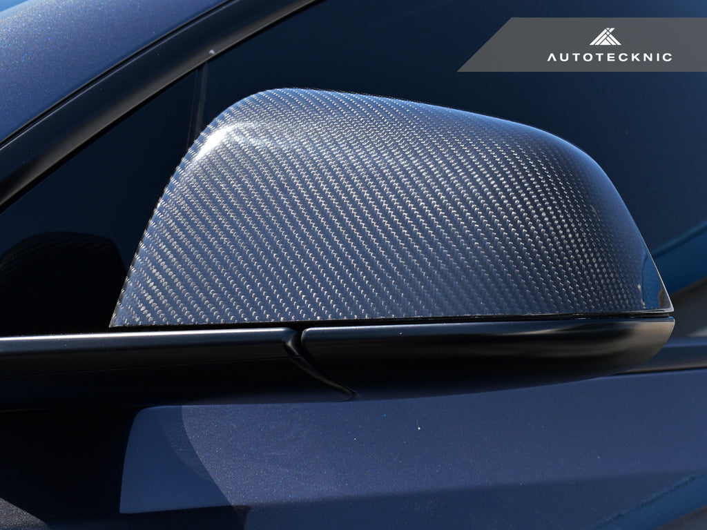 AutoTecknic TS-0004 Carbon Fiber Mirror Covers For 2020-2024 Tesla Model Y