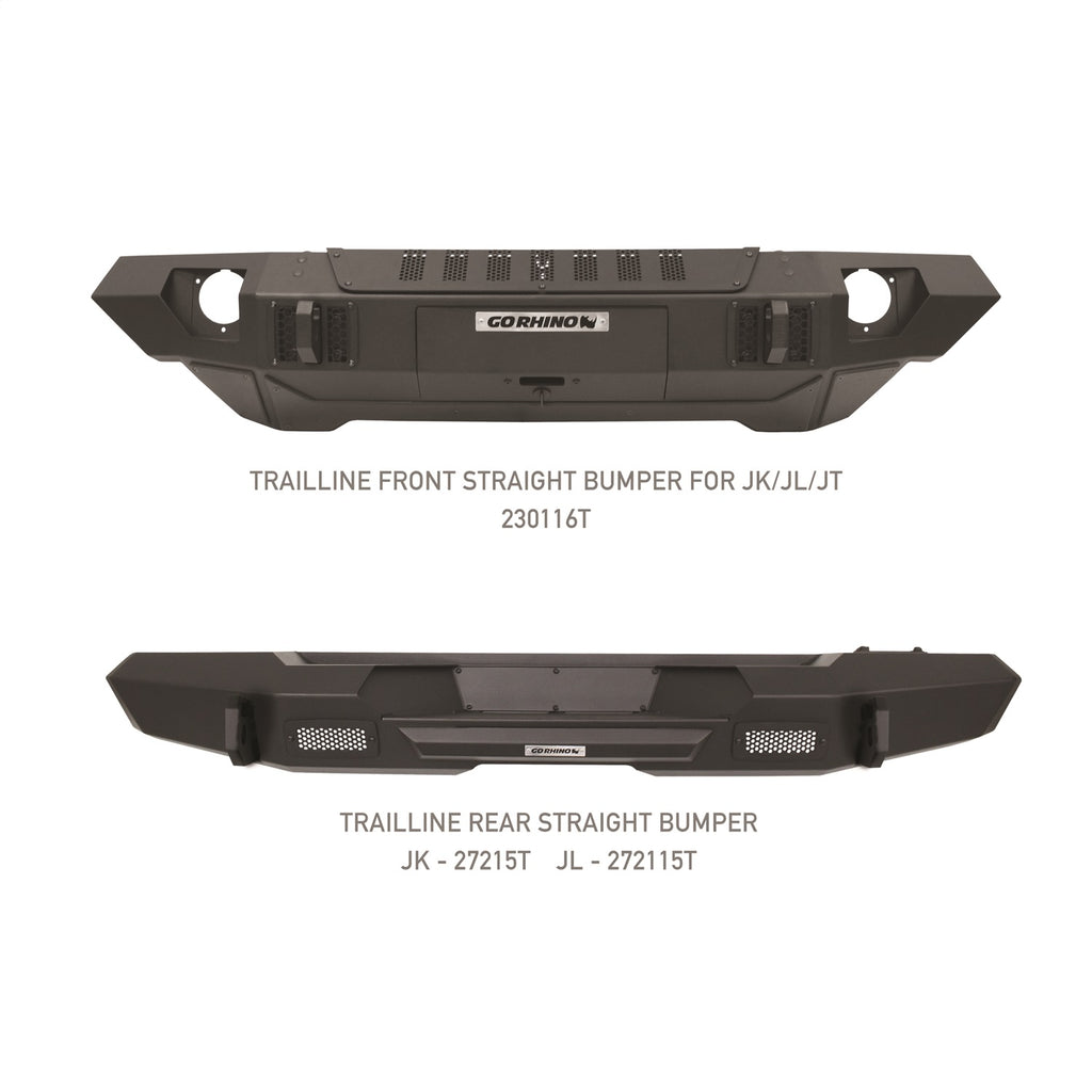 Go Rhino 230116T Trailline Front Straight Bumper