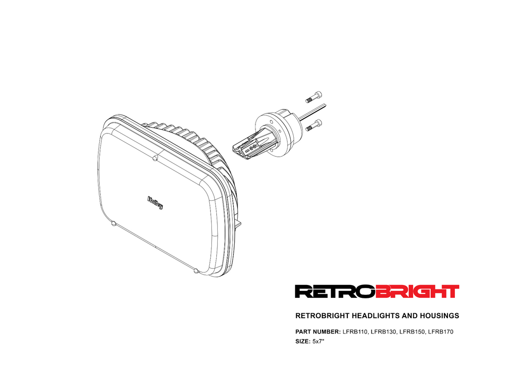 Holley Retrobright LFRB130 5x7 Rectangle LED Headlight - Classic White (3000K)