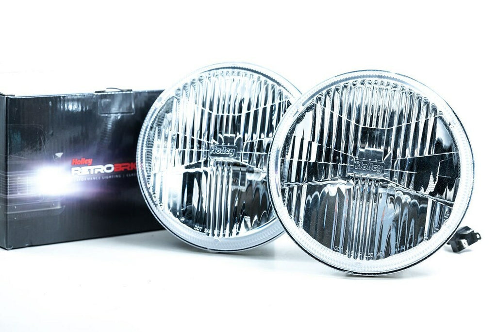 Holley Retrobright 5.75 Inch Round LED Headlights - Modern White (5700K)