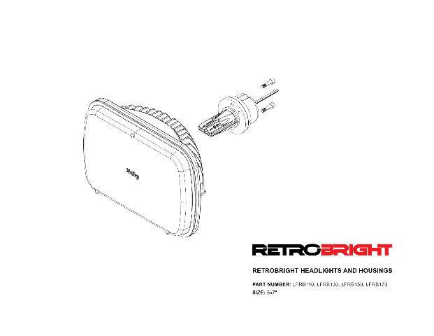 Holley Retrobright LFRB150 5x7 Rectangle LED Headlight - Modern White (5700K)