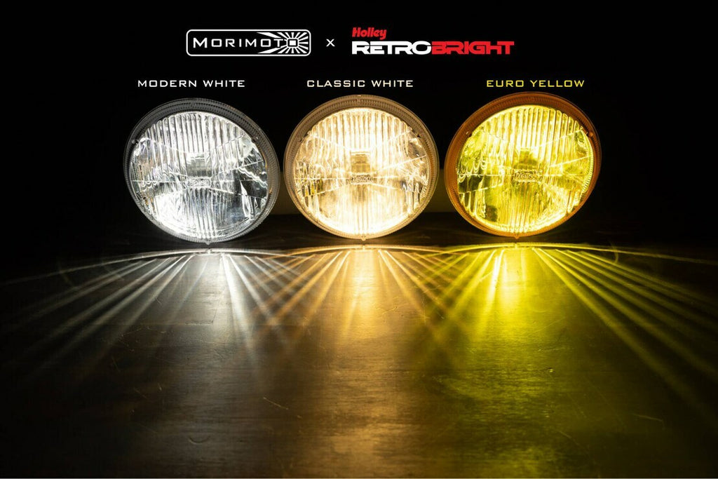 Holley Retrobright 7 Inch Round LED Headlights - Modern White (5700K)