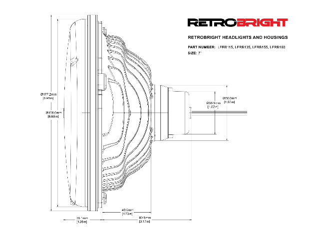 Holley Retrobright LFRB155  7 inch Round LED Headlight - Modern White (5700K)