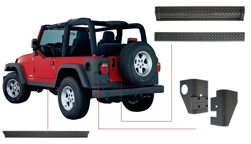 Bushwacker 14902 TrailArmor Body Panel Kit Fits 97-06 Wrangler (TJ)