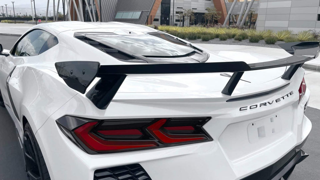 GT Styling 30101 Black Wickerbill high wing 2 pc Fits 20-26 Corvette
