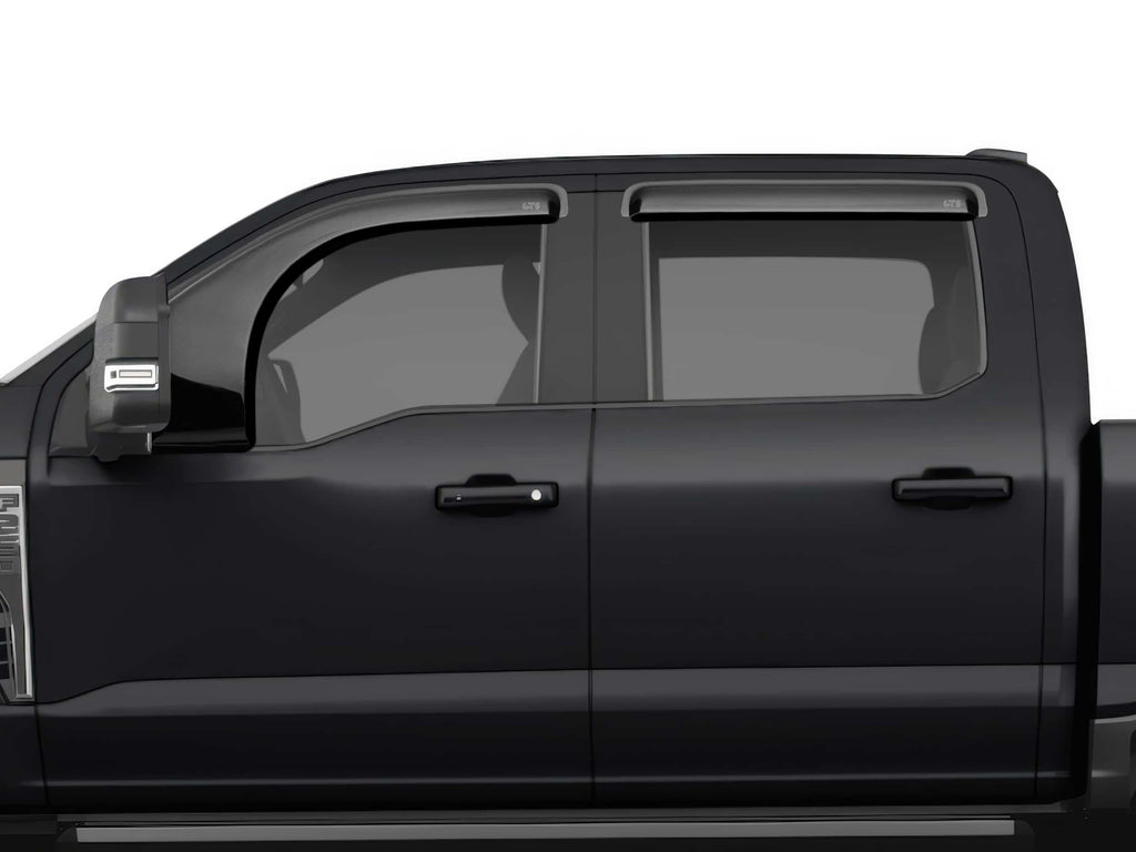 GT Styling 82982S Smoke Bubble Extended Ventgard Fits 17-26 F-250 Super Duty