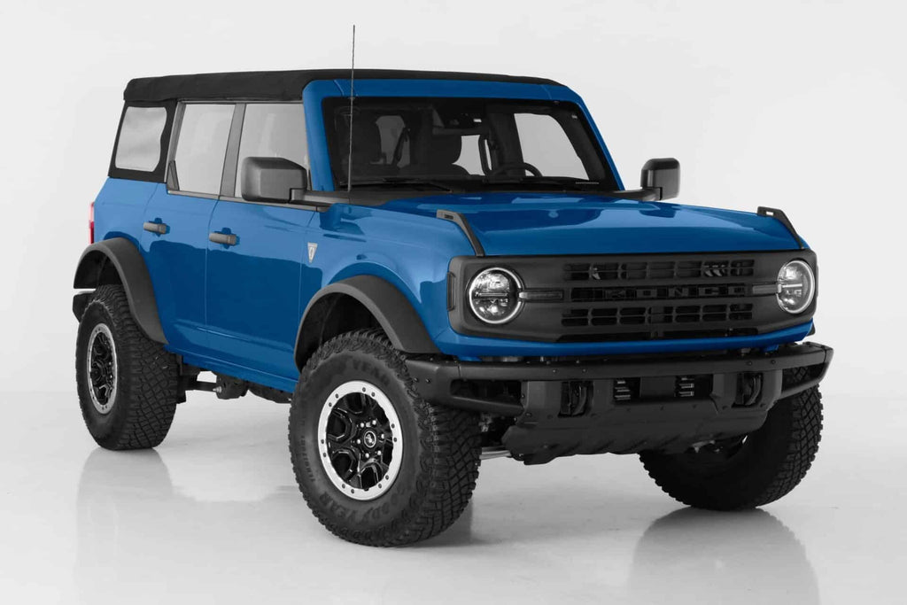 GT Styling Carbon Fiber Look Front Daytime Running Light Cover Kit 4 pc Fits 19-26 Bronco All Without LED Option