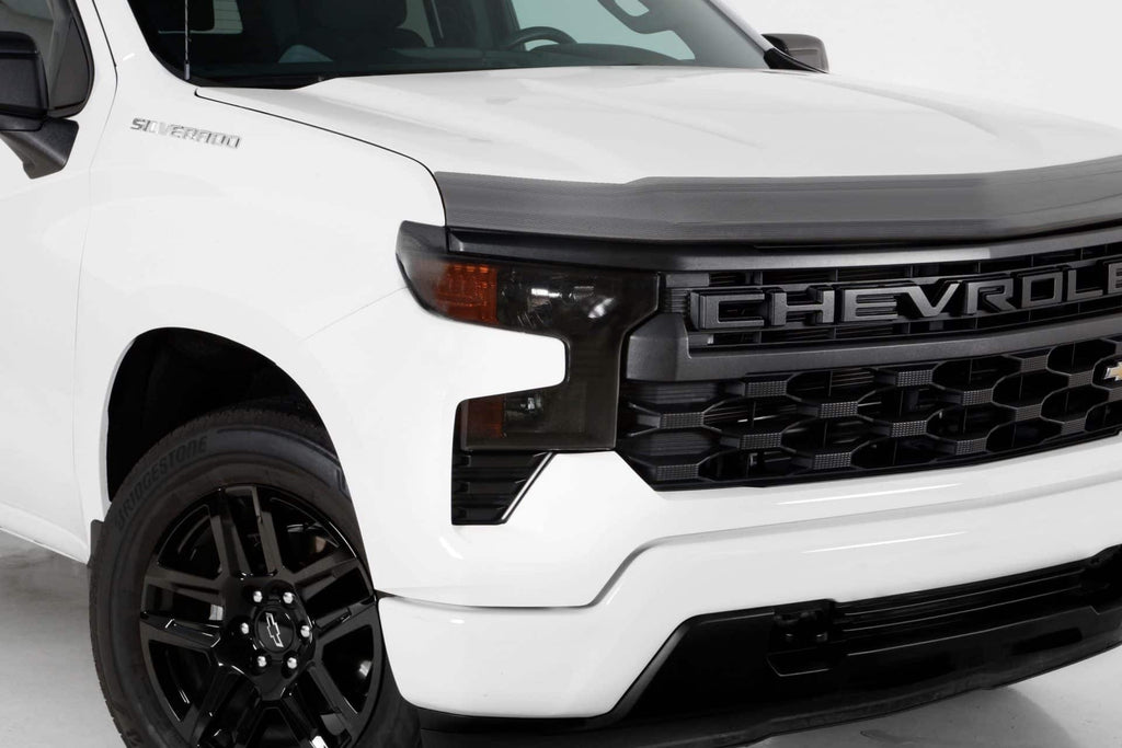 GT Styling Carbon Fiber Look Headlight Cover 2 pc Fits 22-26 Silverado 1500