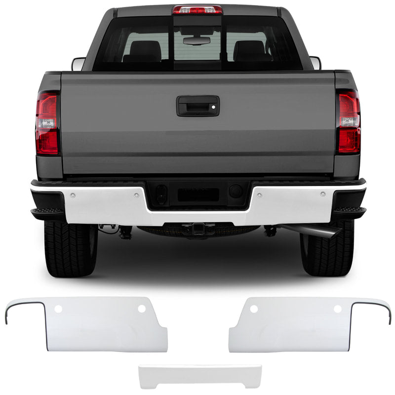 Shellz BK3010 Rear Bumper Cover White Fits 14-18 Silverado Sierra LD HD