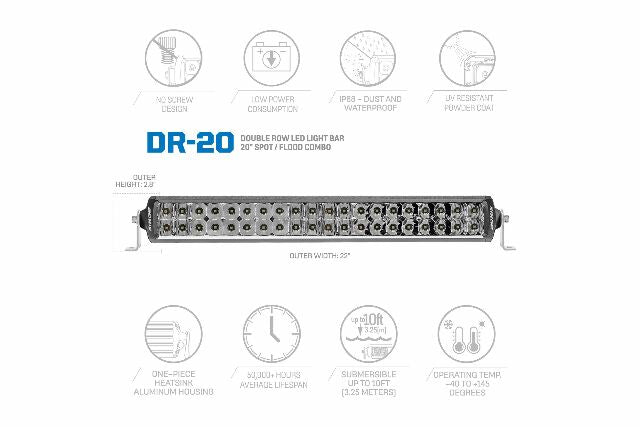 ProComp EXP75220 1x 20in Double Row Light Bar Universal