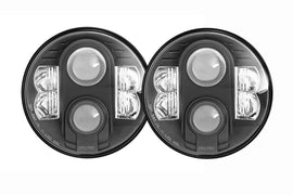 ProComp EXP76402P 2x 7in Round LED Headlights For 07-18 Wrangler JK