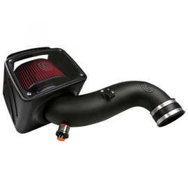 S&B Filter 75-5091 Cold Air Intake For 07-10 Chevrolet Silverado GMC Sierra V8-6.6L LMM Duramax Cotton Cleanable Red