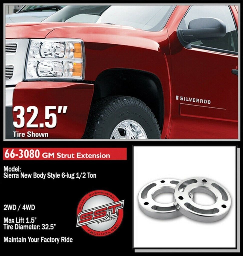 ReadyLift 66-3080 1.5 in. Front Leveling Kit Billet Aluminum Strut Extensions