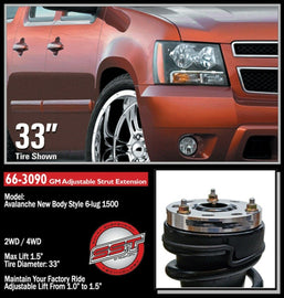 ReadyLift 66-3090 1.5 in. Front Leveling Kit Billet Aluminum Strut Extensions