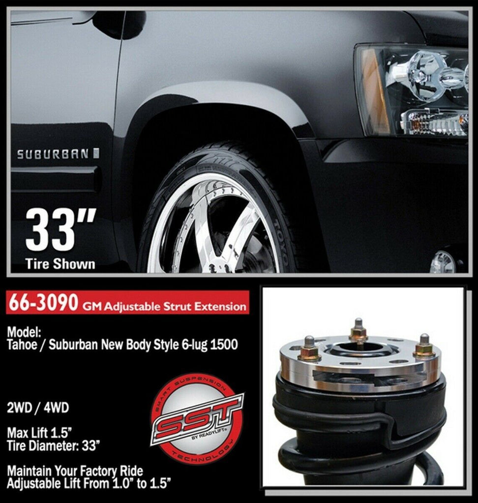 ReadyLift 66-3090 1.5 in. Front Leveling Kit Billet Aluminum Strut Extensions