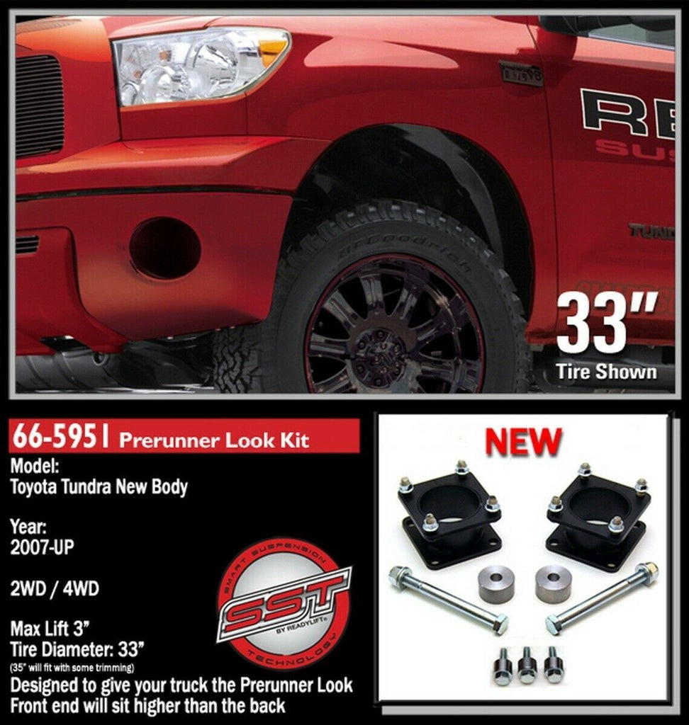 ReadyLift 66-5951 3.0 in. Front Leveling Kit Steel Strut Extensions Fits Tundra