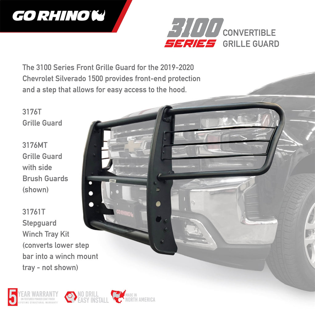 Go Rhino 3176MT 3100 Series StepGuard w/Brush Guards