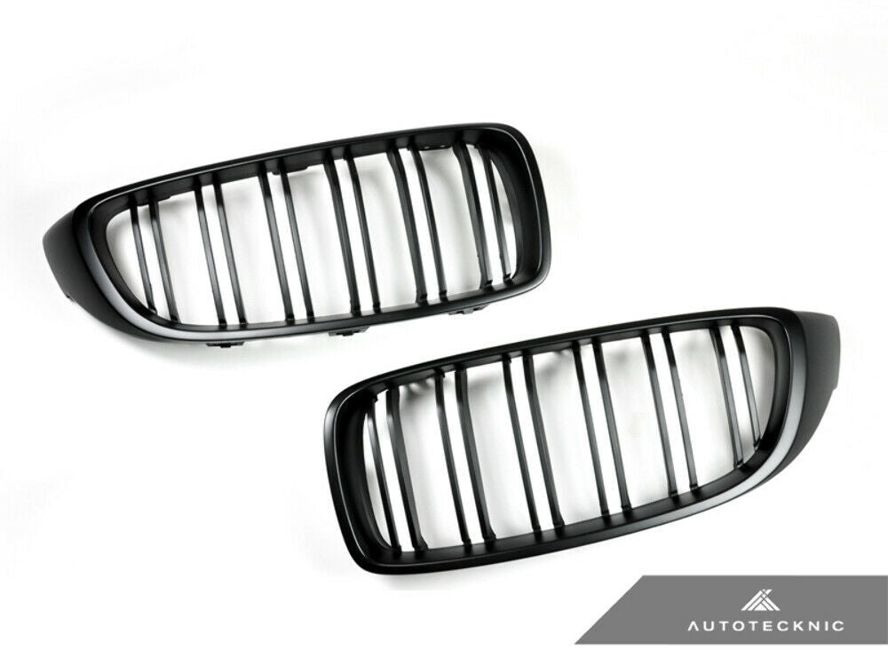 AutoTecknic BM-0175-DS-MB Stealth Black Front Grilles Dual Slats F32 F33 F36